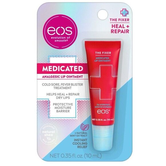 EOS Analgesic Lip Ointment cold sore THE FIXER, Natural Mint Extract, 0.35 fl oz - Picture 1 of 6